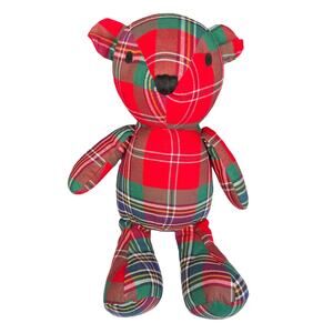 Janie and Jack Plaid Bear Plush Red Tartan Stuffed Animal
